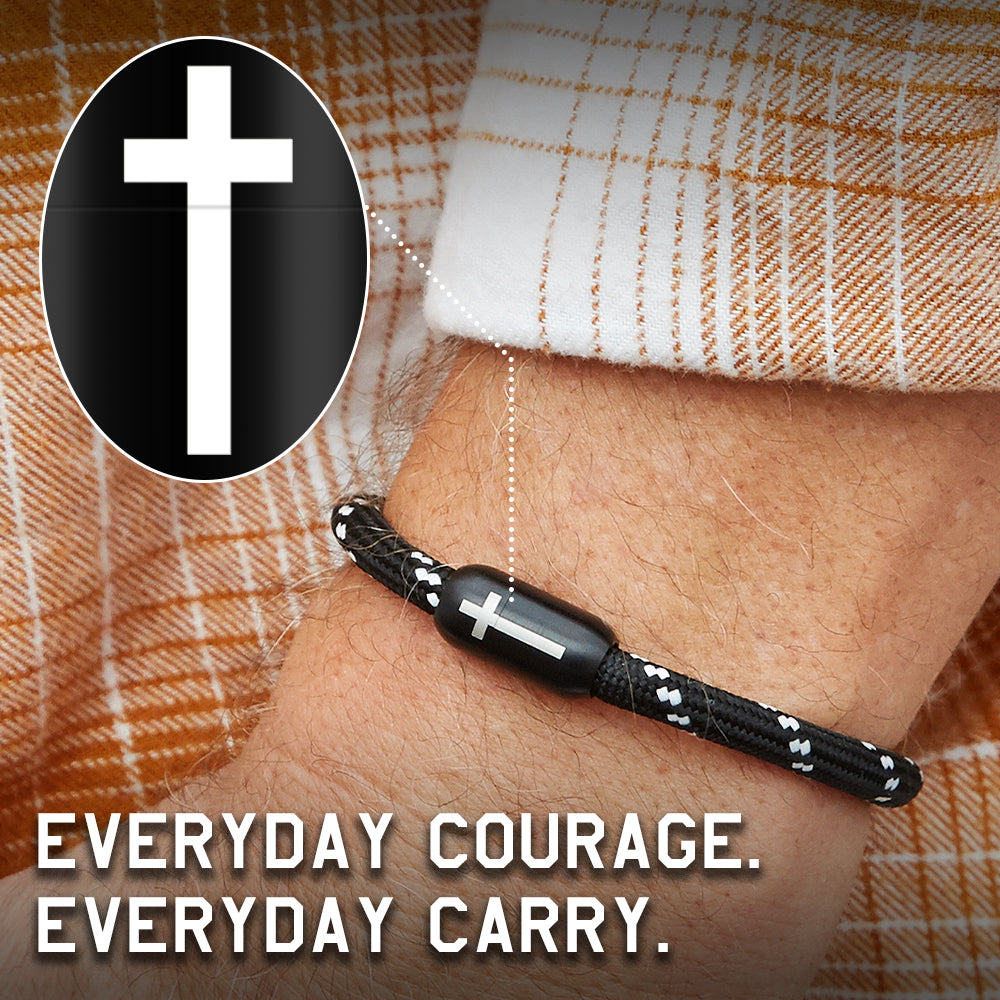 Carry On With Faith Cross Paracord Magnetic Bracelet