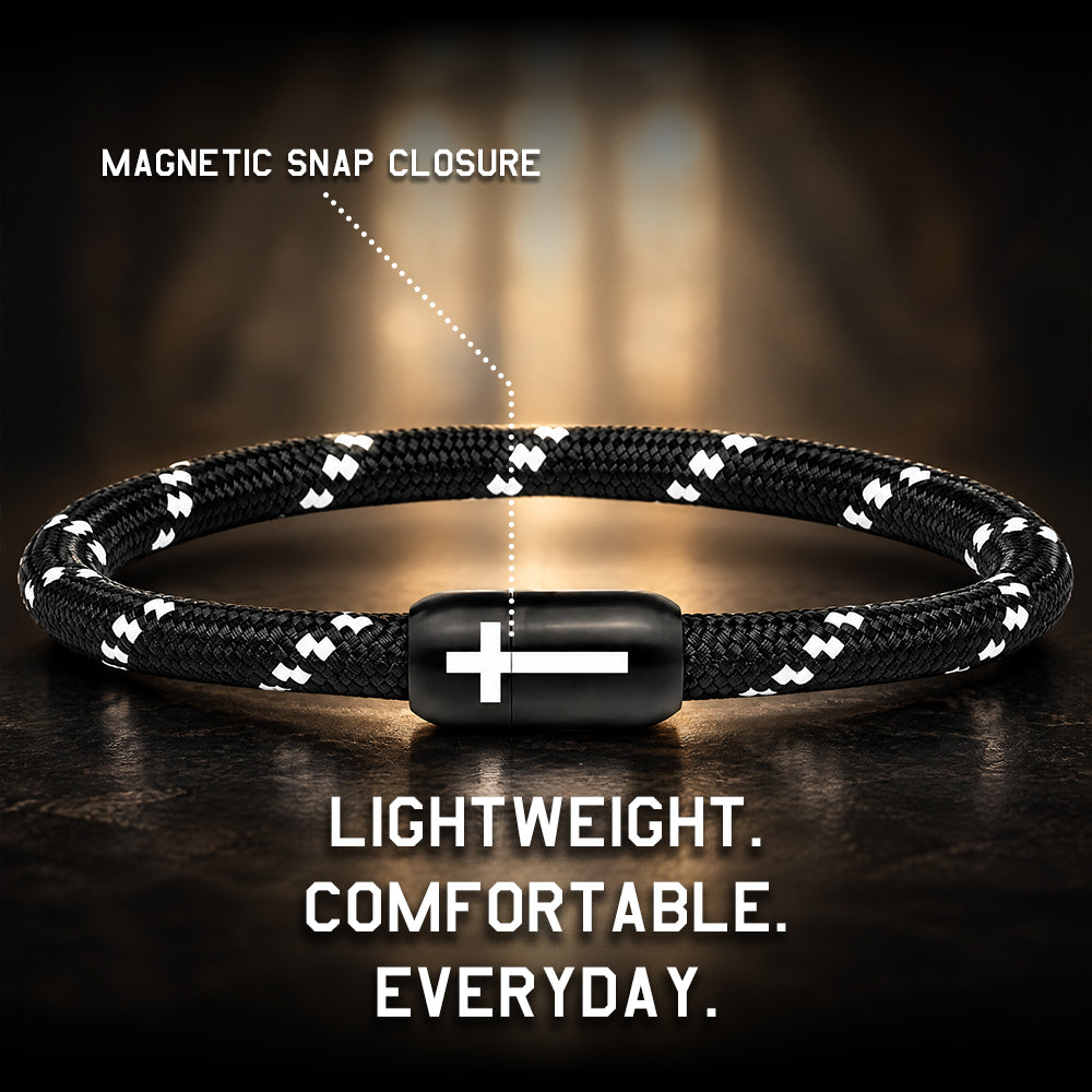 Carry On With Faith Cross Paracord Magnetic Bracelet