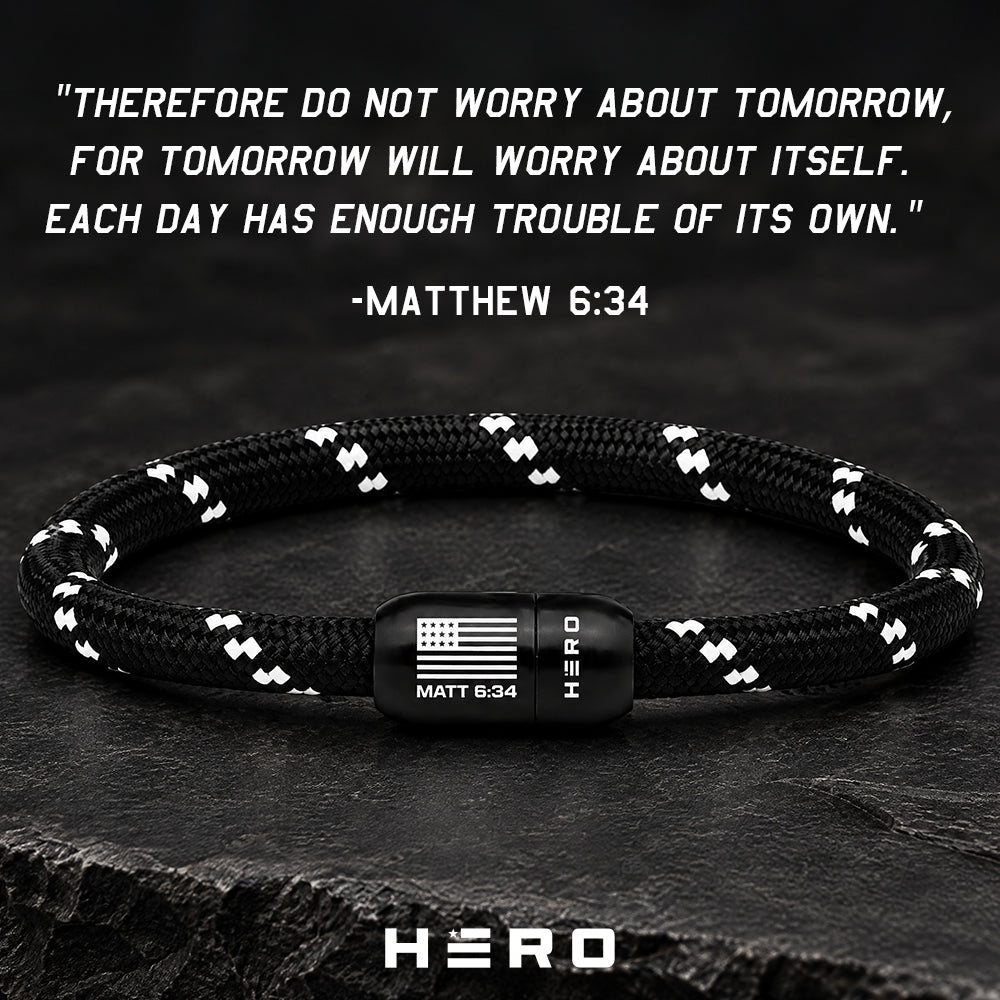 Carry On With Faith Cross Paracord Magnetic Bracelet