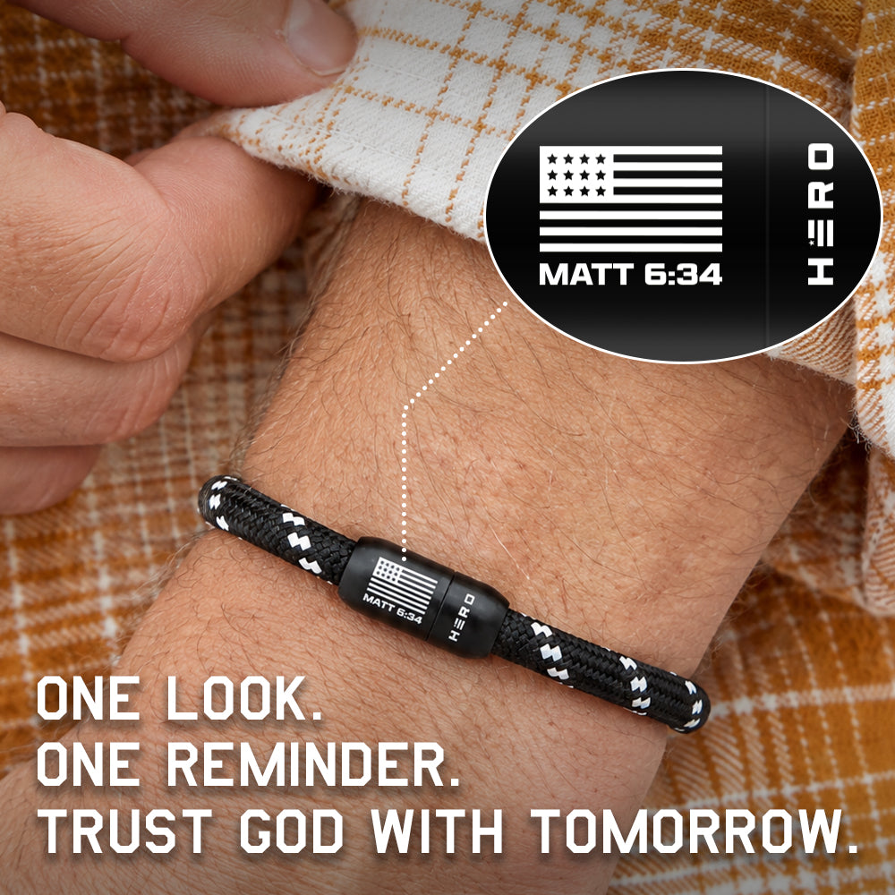 Carry On With Faith Cross Paracord Magnetic Bracelet