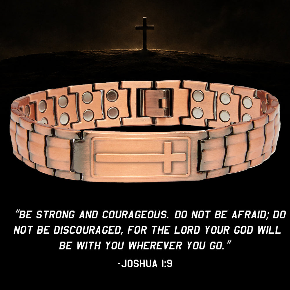 Courage Of The Cross Magnetic Copper Bracelet