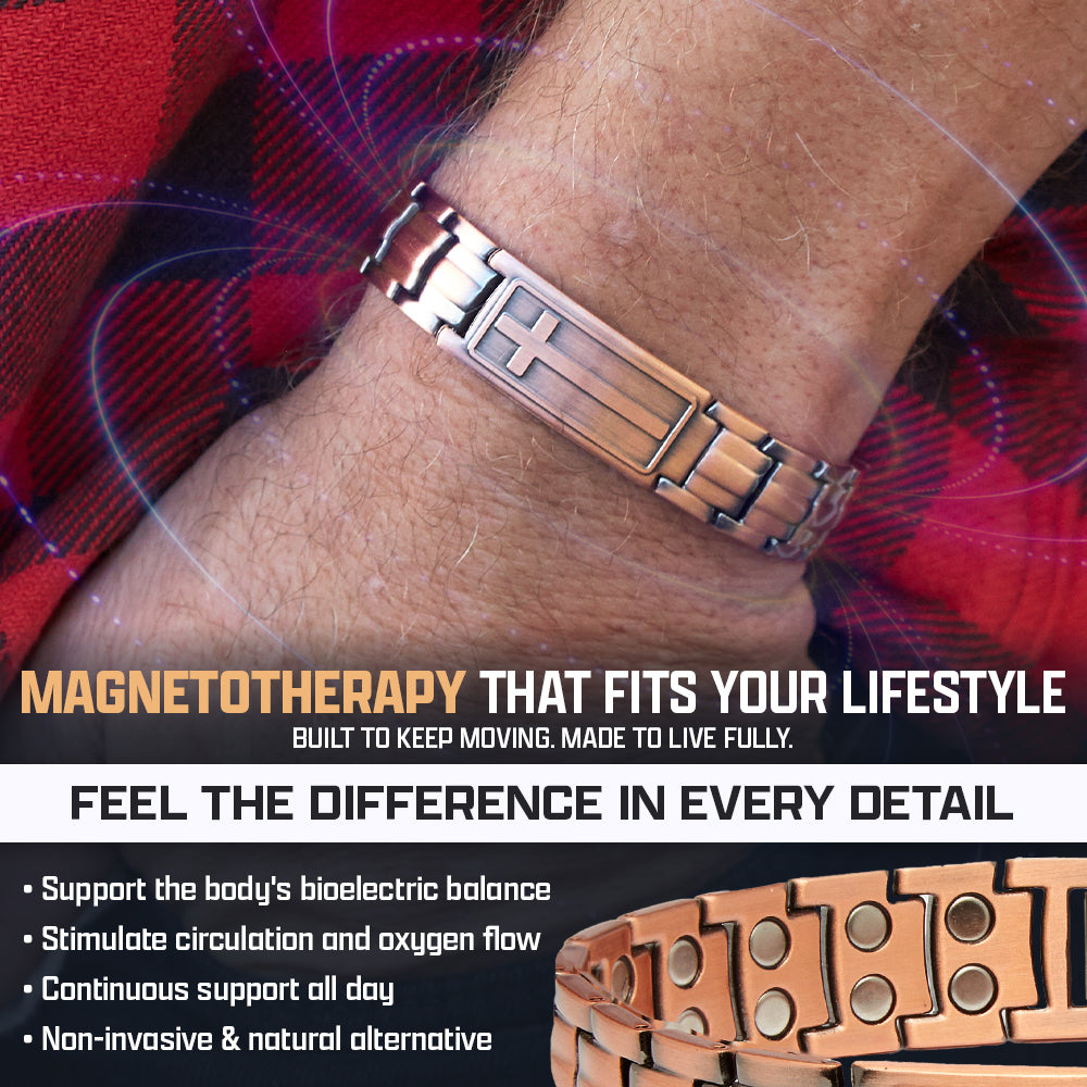 Courage Of The Cross Magnetic Copper Bracelet