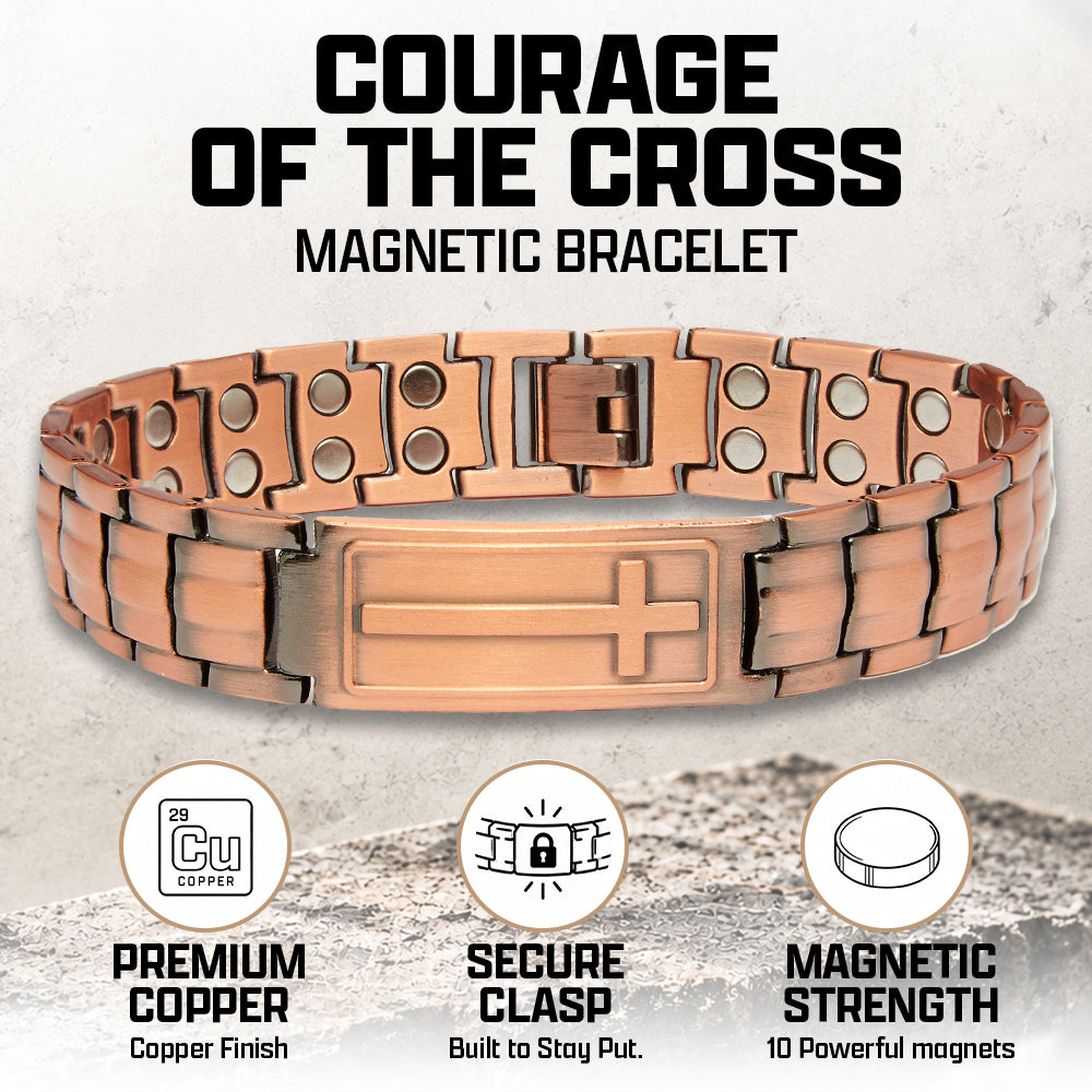 Courage Of The Cross Magnetic Copper Bracelet