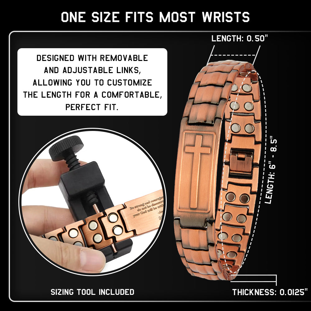 Courage Of The Cross Magnetic Copper Bracelet