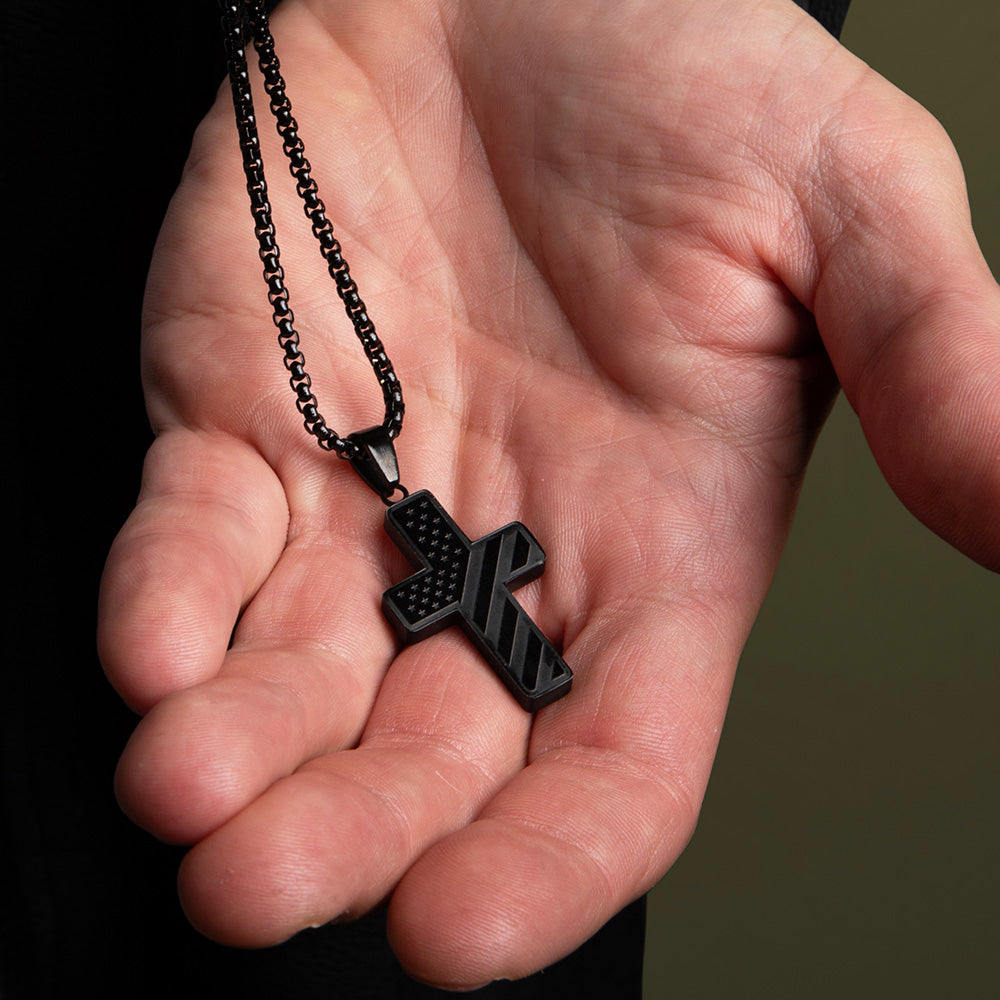 50% OFF - Valor Cross Magnetic Bracelet With Purchase of In God We Trust - American Flag Cross Necklace