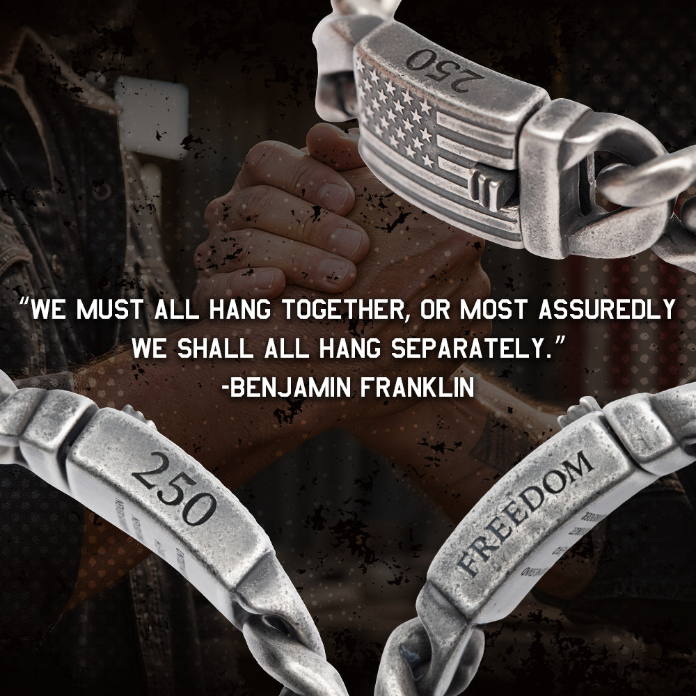 United We Stand-  Never Surrender Cuban Link Bracelet (M,L,XL)