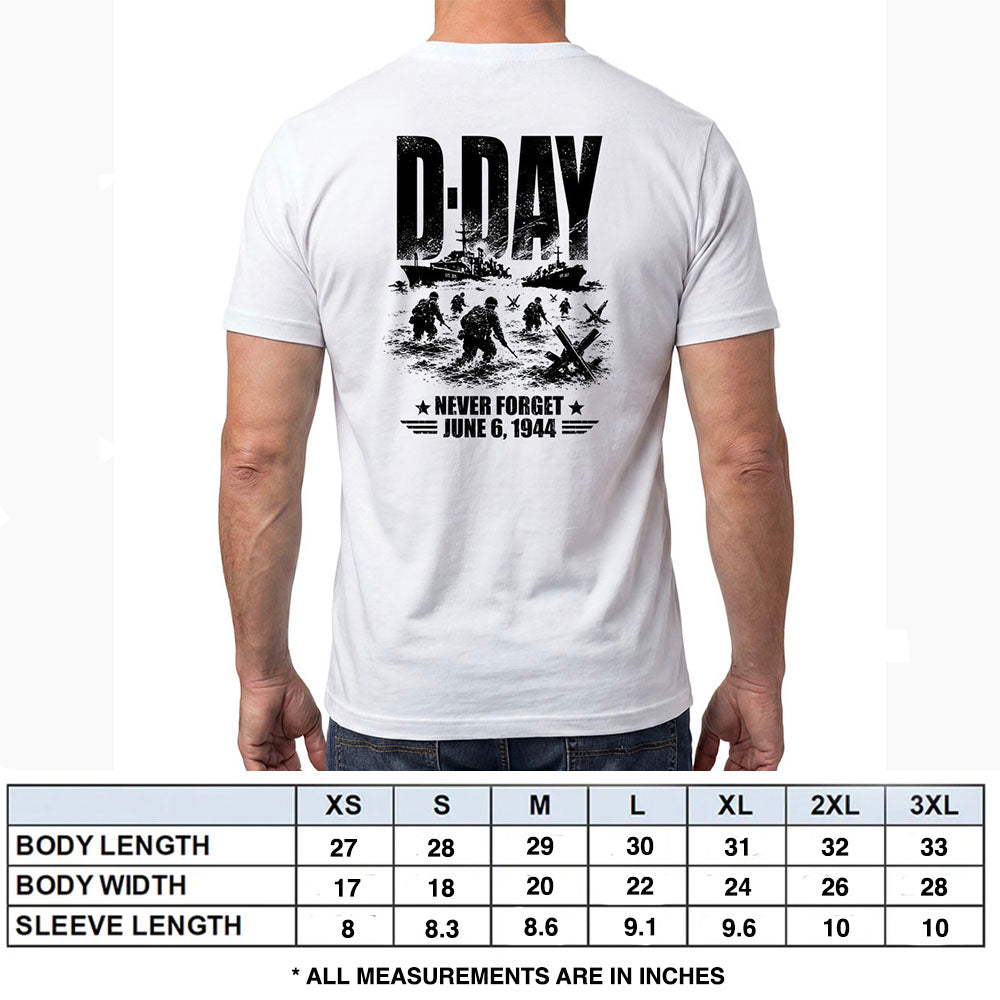 D-Day June 6th 1944 Never Forget White Tee