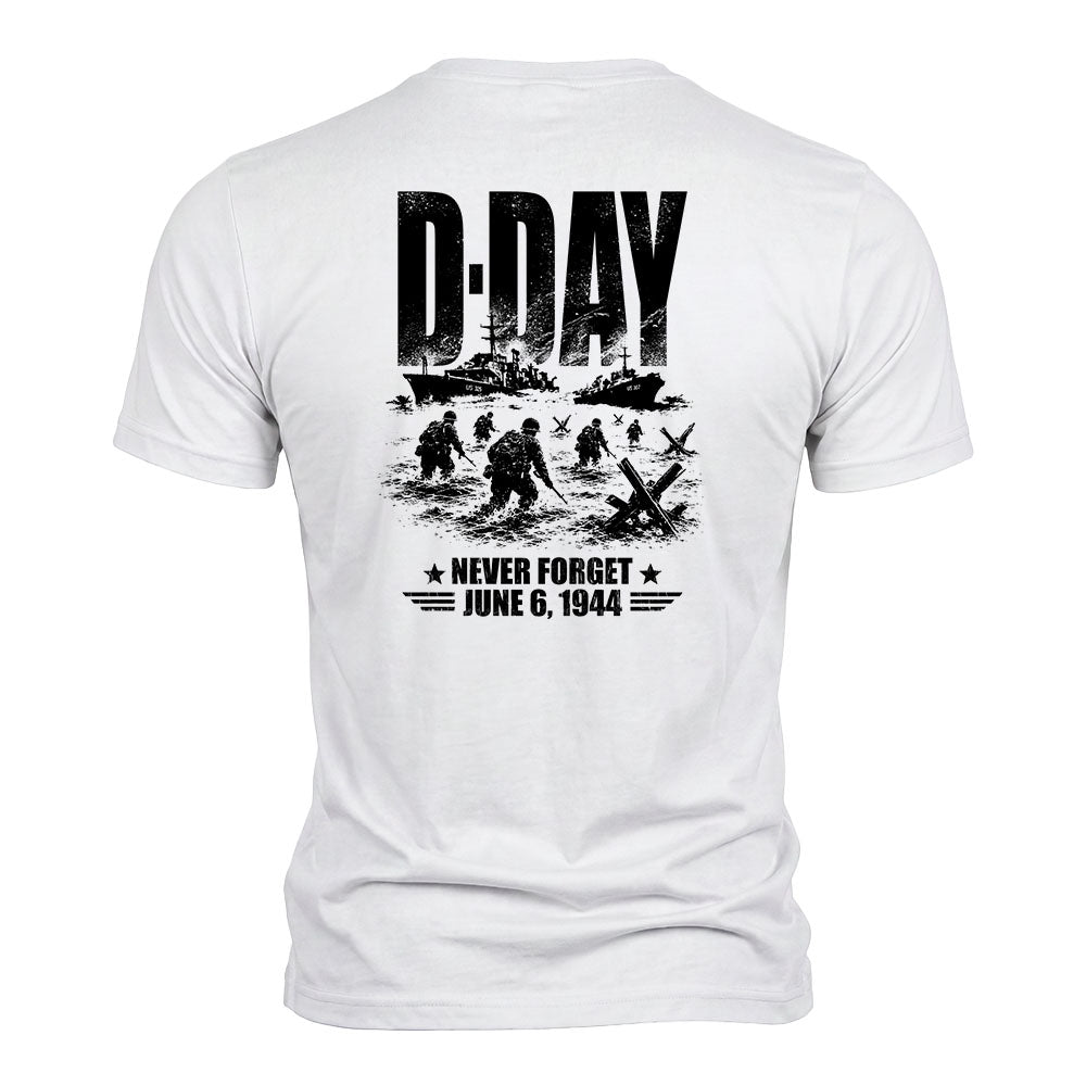 D-Day June 6th 1944 Never Forget White Tee