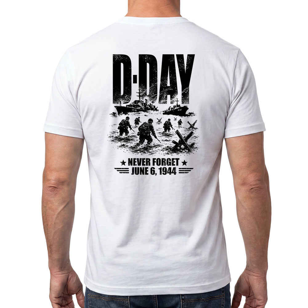 D-Day June 6th 1944 Never Forget White Tee