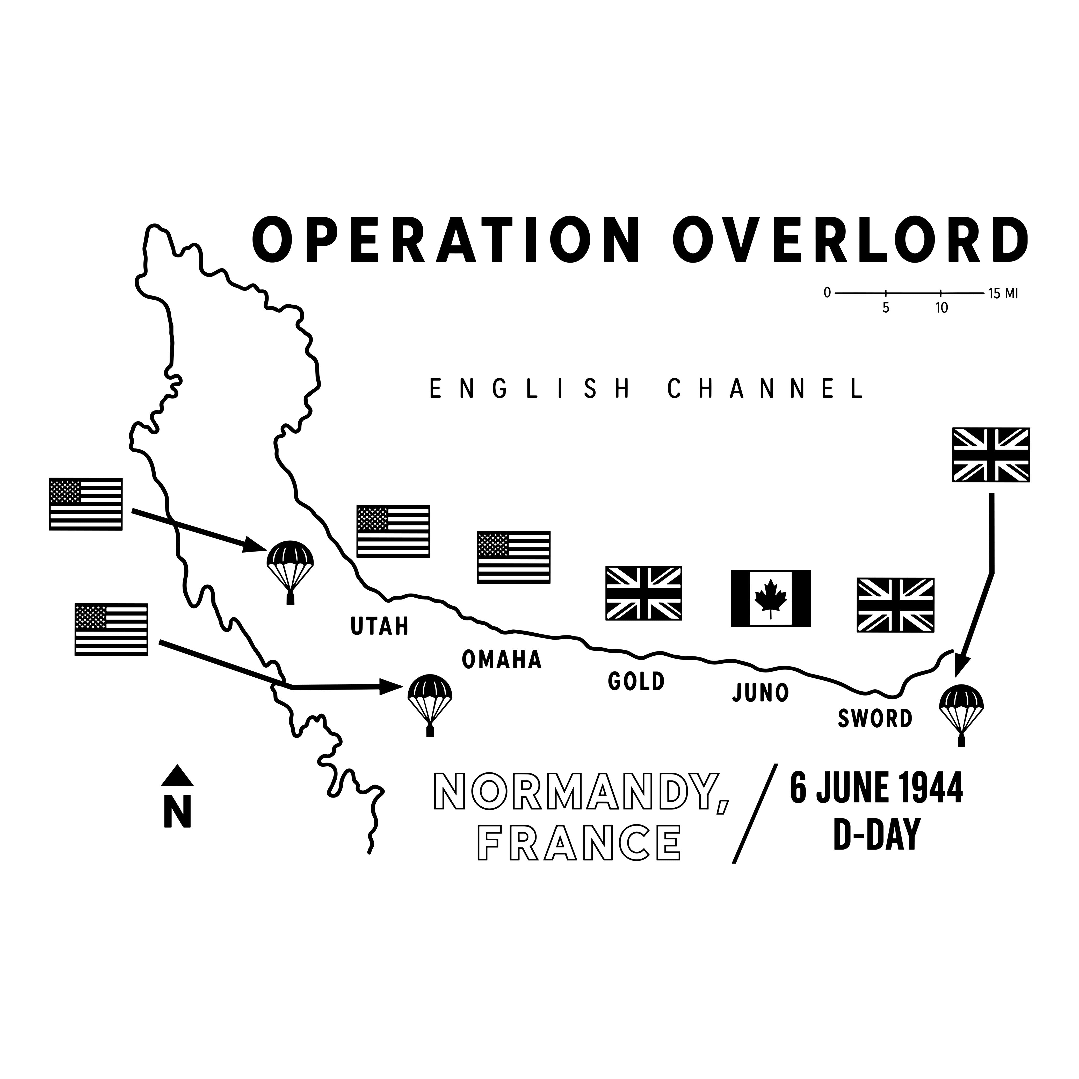 D-Day June 6th 1944 Operation Overlord White Tee
