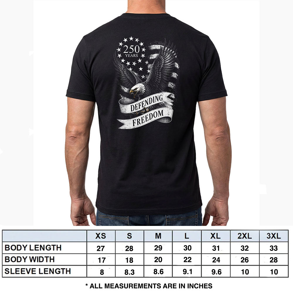 250 Years Defending Freedom Black Tee