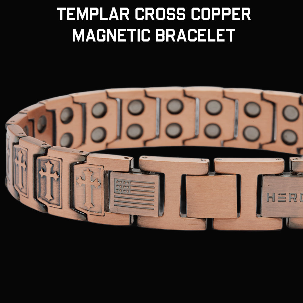 Templar Cross Copper Magnetic Bracelet: Helps Pair Veterans With A Service Dog Or Shelter Dog