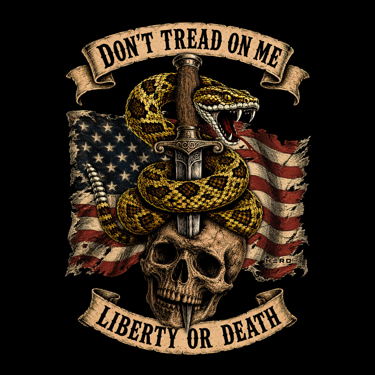Don’t Tread On Me - Liberty Or Death Black Tee