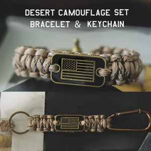 July 4th Special $17.76 Offer - Includes Desert Camo Paracord Bracelet with A  Matching Keychain ( Regular Price $43.00)