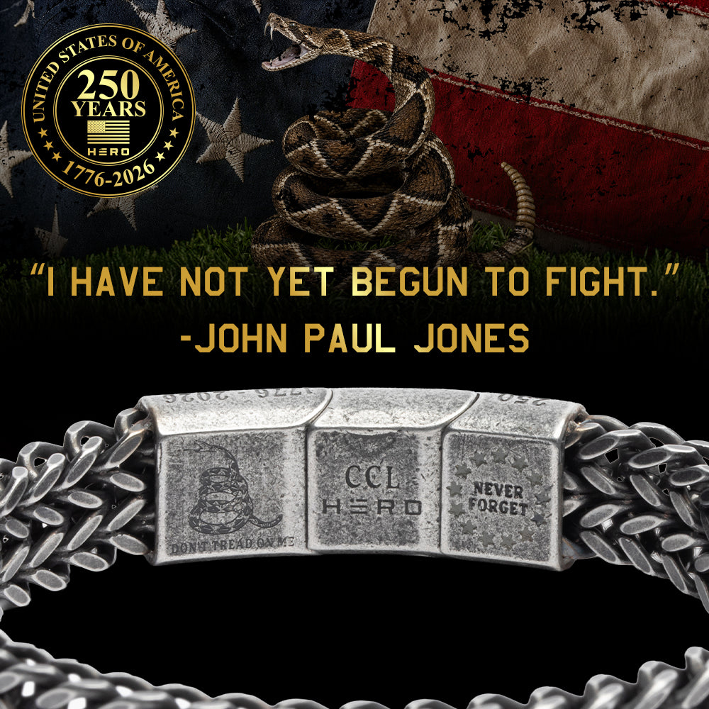 50% OFF - 250th Don’t Tread On Me Chain Bracelet With Purchase of Dogs &amp; Freedom Tee