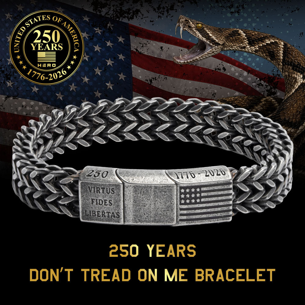 50% OFF - 250th Don’t Tread On Me Chain Bracelet With Purchase of Dogs &amp; Freedom Tee