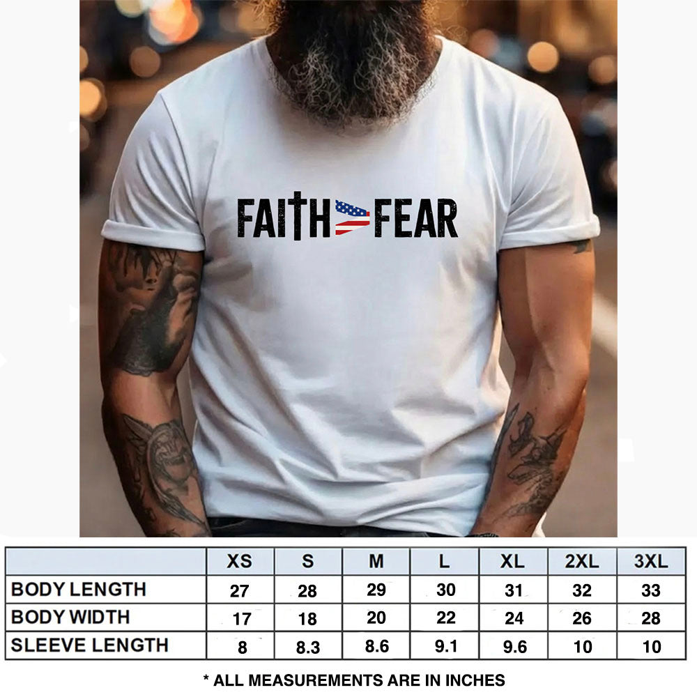 Hero Company Men's Faith > Fear White Tee - Helps Pair Veterans With A Service Dog or Shelter Dog
