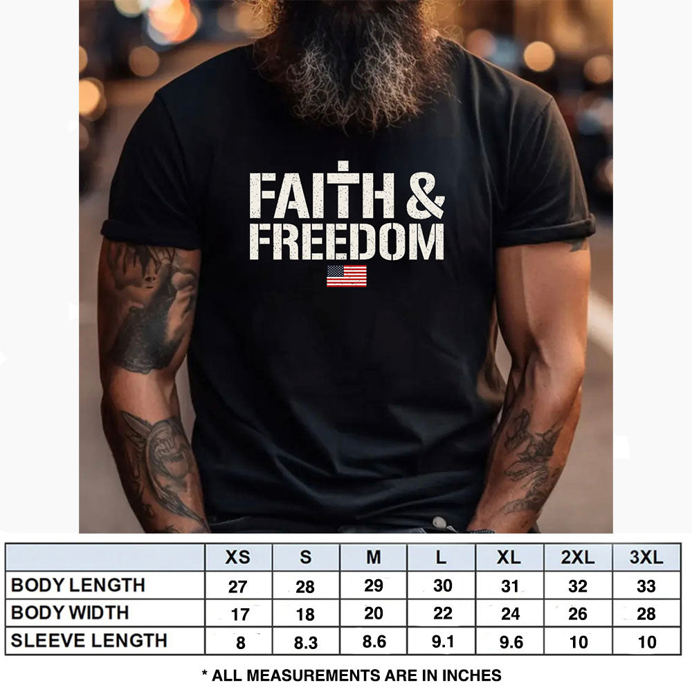 Hero Company Men&#39;s Faith &amp; Freedom Black Tee - Helps Pair Veterans With A Service Dog or Shelter Dog