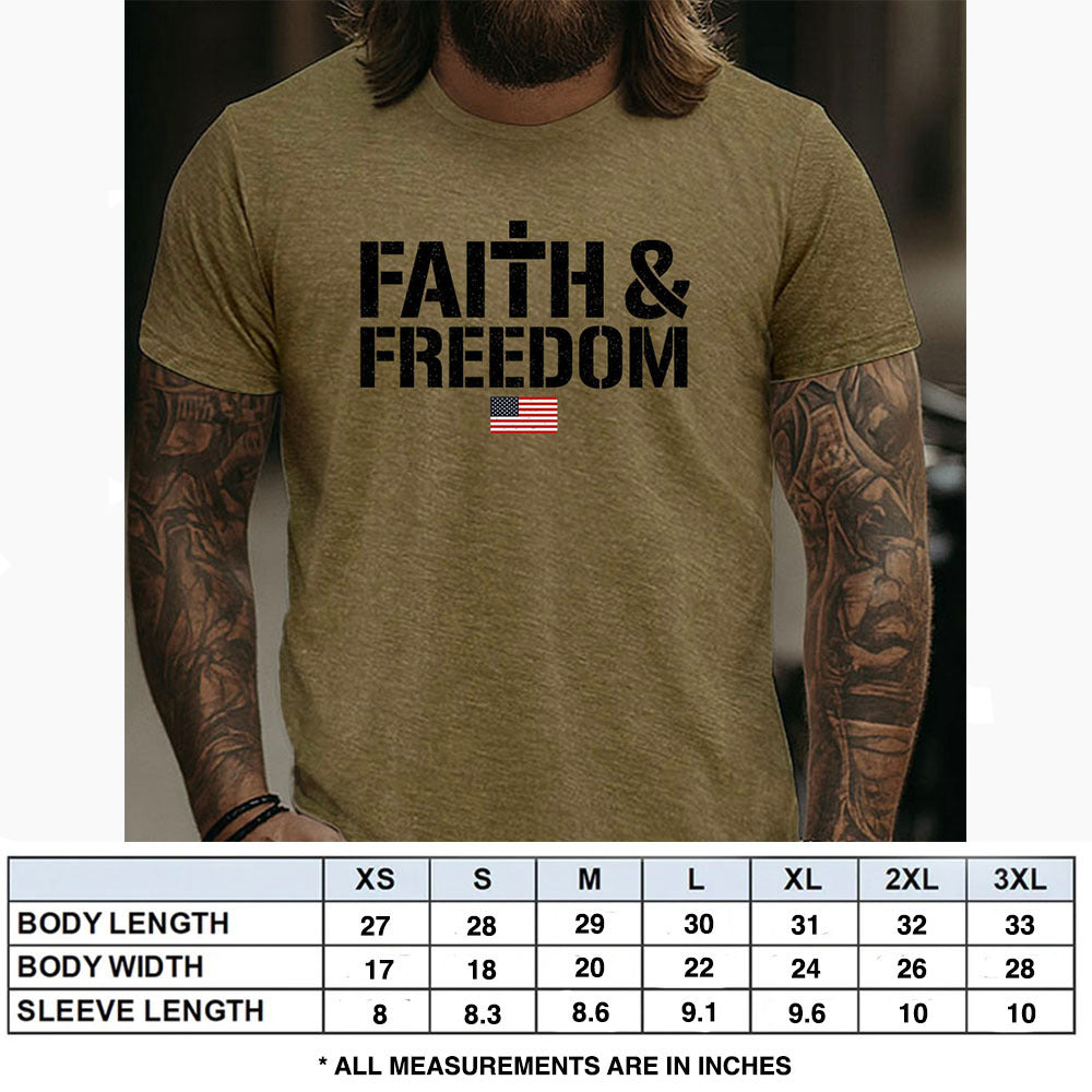 Hero Company Men&#39;s Faith &amp; Freedom Military Green Tee - Helps Pair Veterans With A Service Dog or Shelter Dog