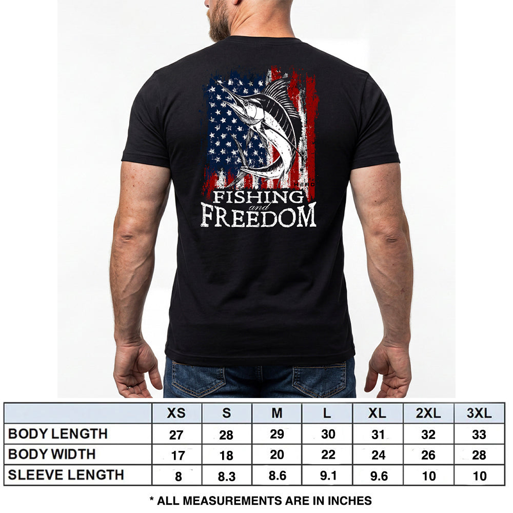 Fishing And Freedom Black Tee