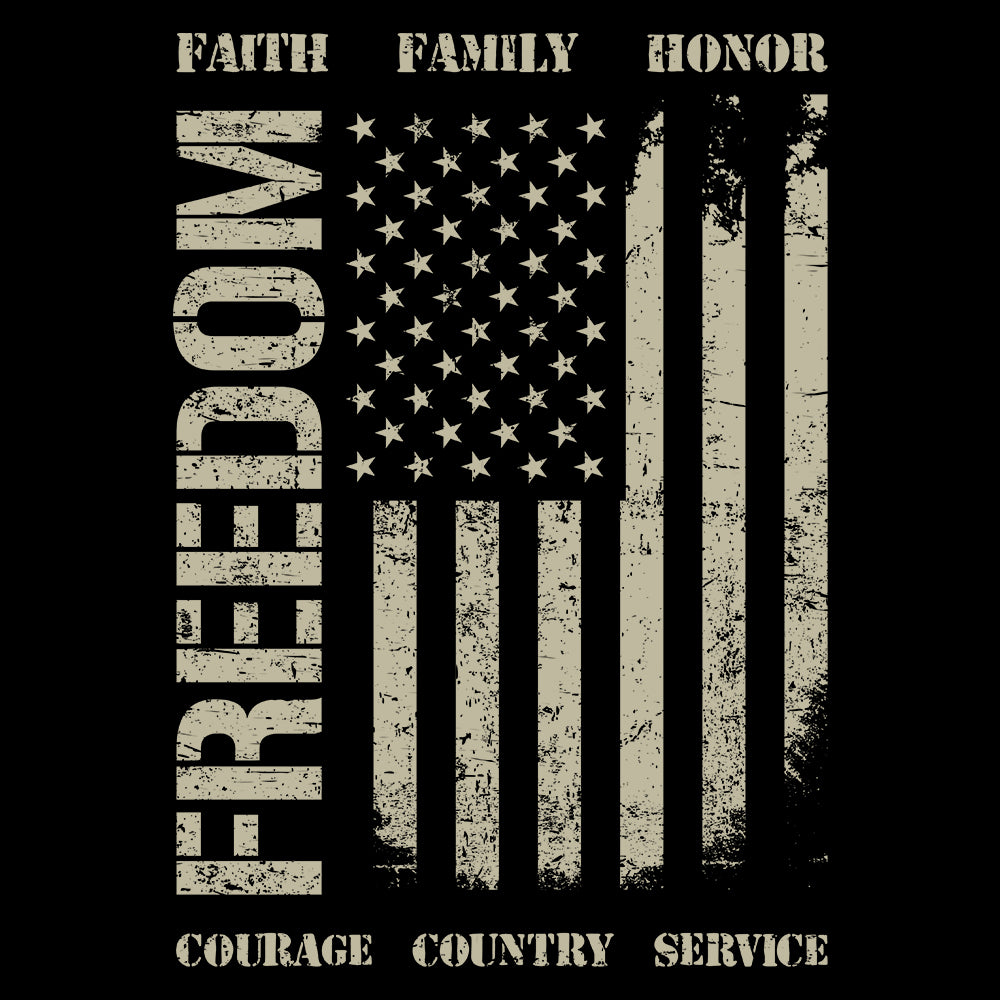 Freedom Faith Family Honor Black Tee