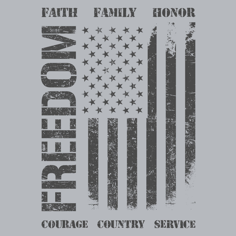 Freedom Faith Family Honor Heather Grey Tee