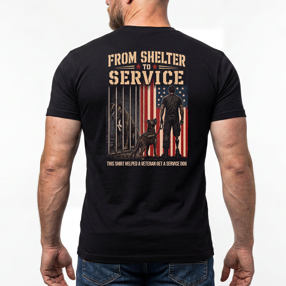 From Shelter To Service Black Tee
