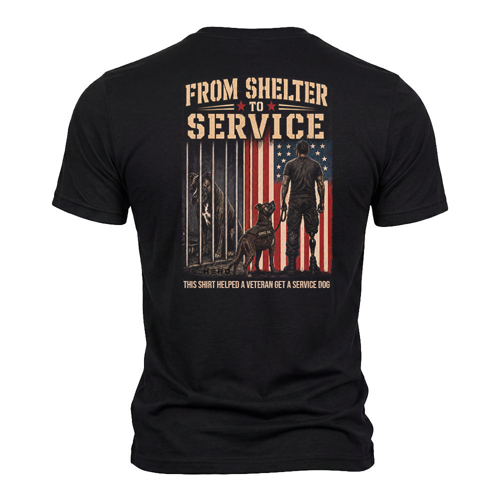 From Shelter To Service Black Tee