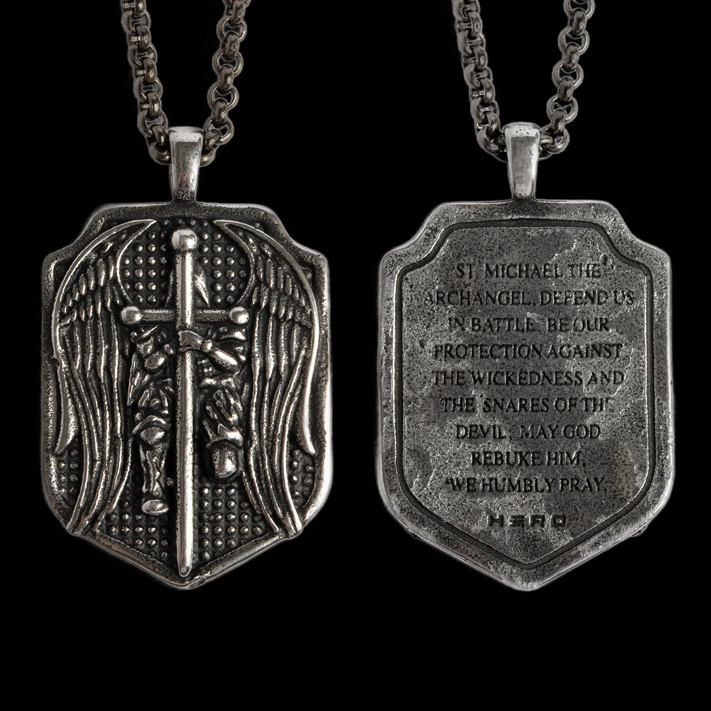 St. Michael Medallion Necklace - Helps Pair Veterans With A Service Dog Or Shelter Dog