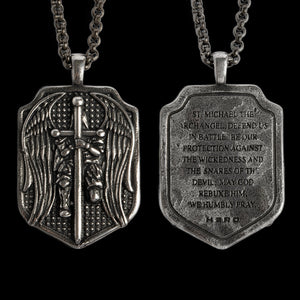 St. Michael Medallion Necklace - Helps Pair Veterans With A Service Dog Or Shelter Dog