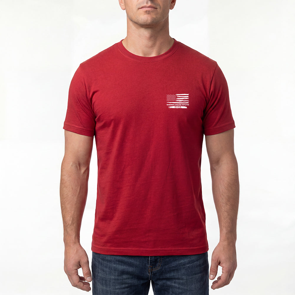 Hero Company Men's I Wear Red Until They All Come Home Red Tee - Helps Pair Veterans With A Service Dog or Shelter Dog
