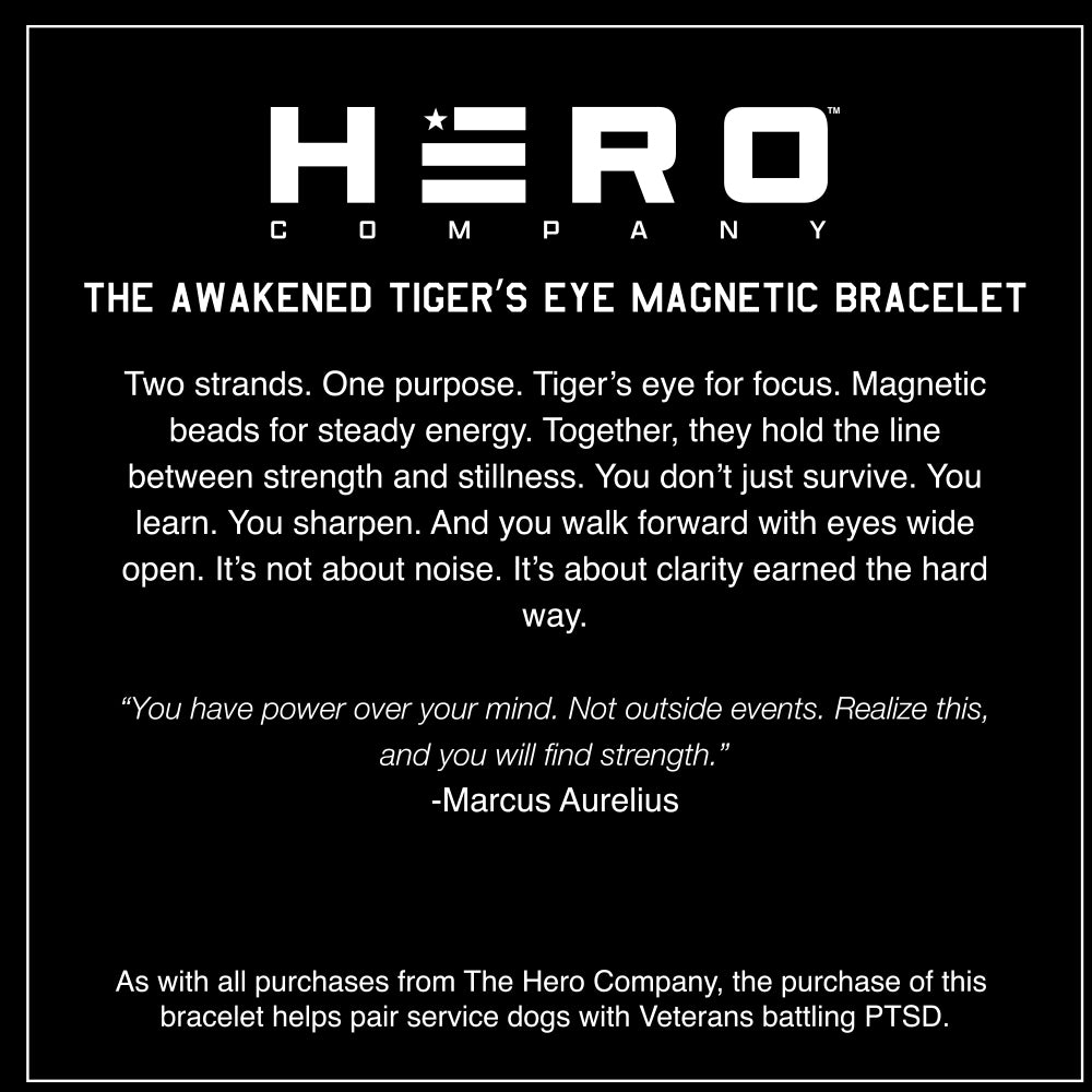 Guardian Tiger's Eye Titanium Magnetic Bracelet: Helps Pair Veterans With A Service Dog Or Shelter Dog