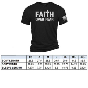 Limited Time Offer Small Only- Faith Over Fear Mens T-Shirt Black: Helps Pair Veterans With A Service Dog or Shelter Dog