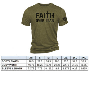 Limited Time Offer- Faith Over Fear Mens T-Shirt Army Green: Helps Pair Veterans With A Service Dog or Shelter Dog