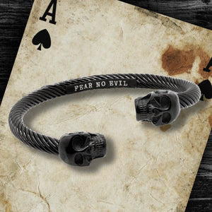 FEAR NO EVIL Bracelet Set - Fear No Evil and Valhalla Warrior Morse Code Bracelet
