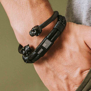 Limited Time Offer - FEAR NO EVIL Bracelet Set - Fear No Evil and Valhalla Warrior Morse Code Bracelet