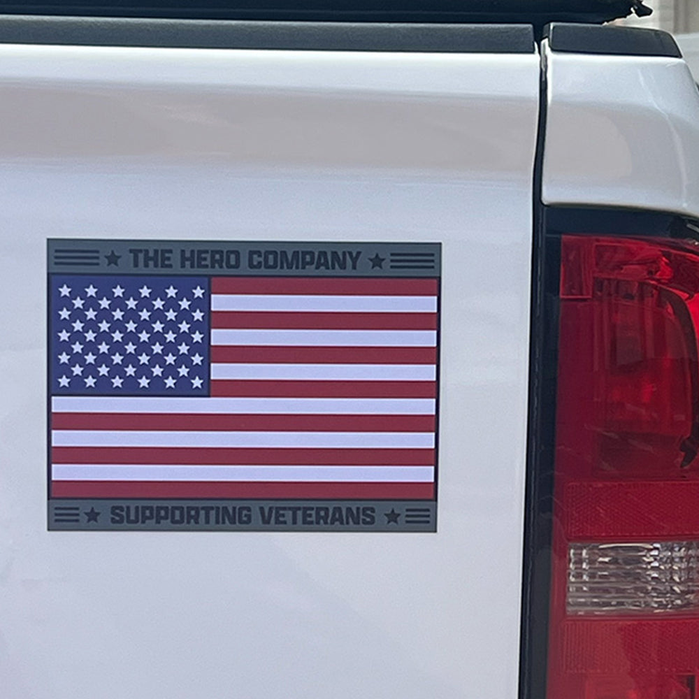 American Flag Hero Company Support Veterans Car Magnet