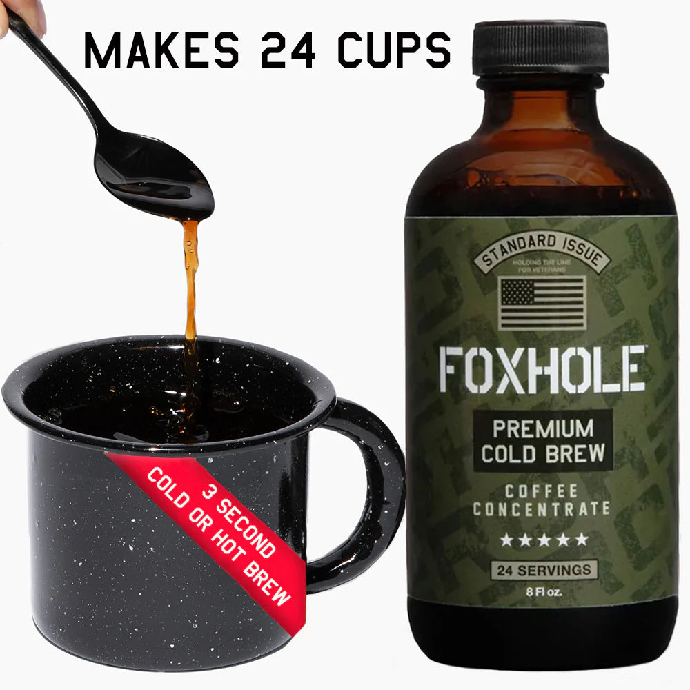 Foxhole Coffee Concentrate - Cold Brew Coffee, Perfect for Instant Iced Coffee, Cold Brewed Coffee and Hot Coffee
