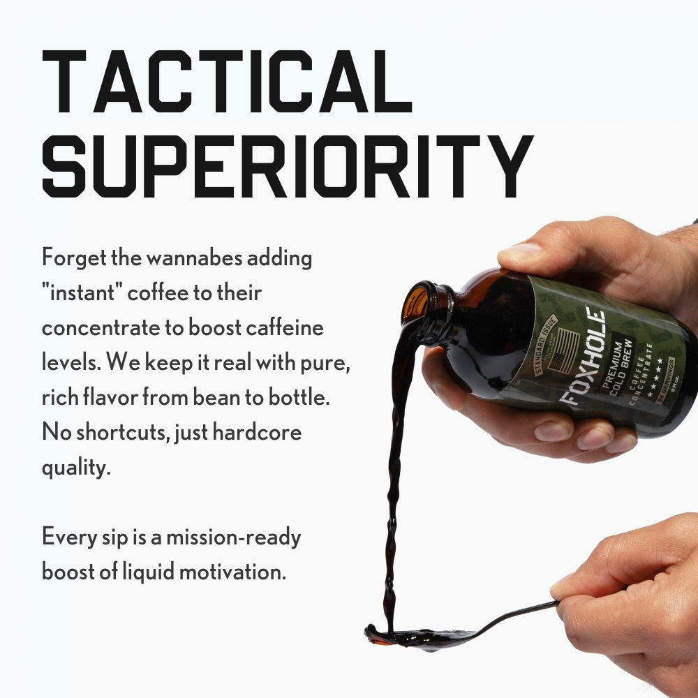 Foxhole Coffee Concentrate - Cold Brew Coffee, Perfect for Instant Iced Coffee, Cold Brewed Coffee and Hot Coffee