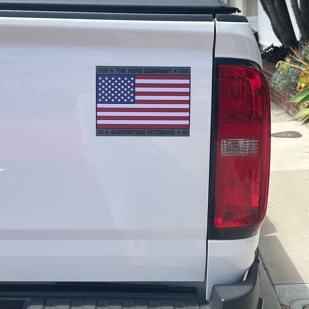 American Flag Hero Company Support Veterans Car Magnet
