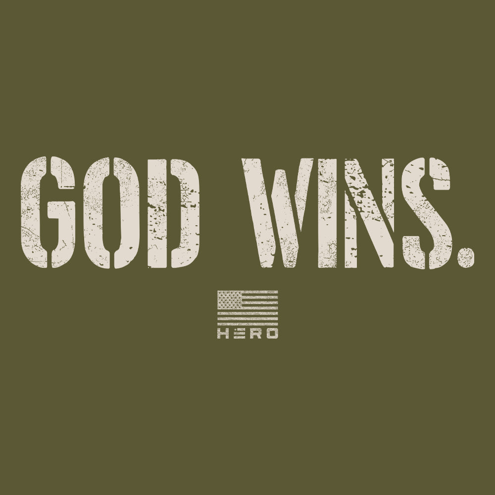 God Wins Military Green Tee