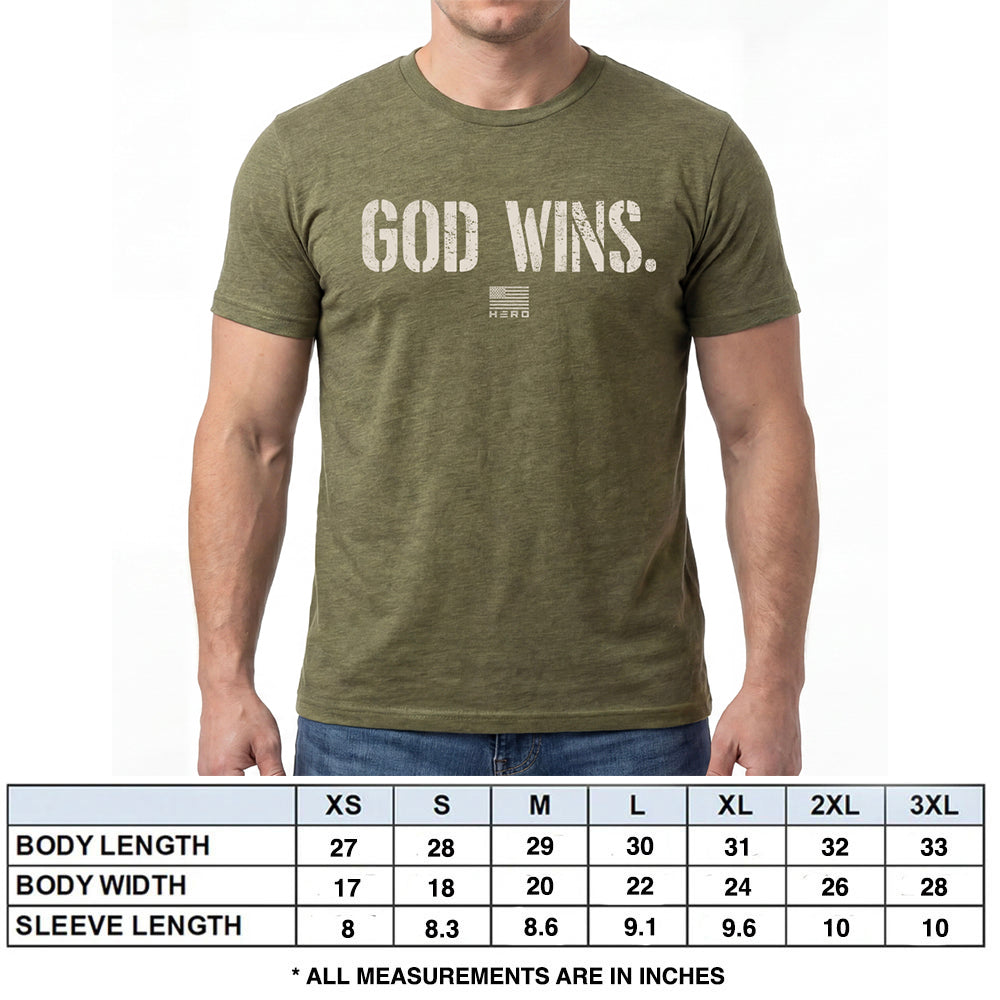 God Wins Military Green Tee