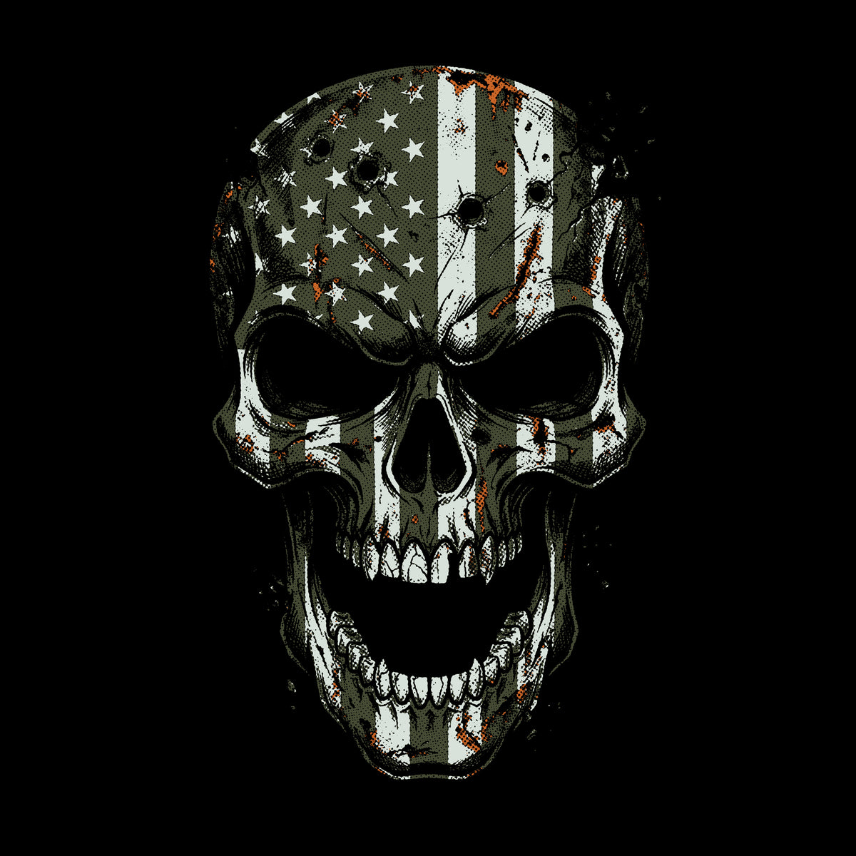 Hero Company Men's Green Skull Black Premium Hoodie - Helps Pair Veterans With A Service Dog or Shelter Dog