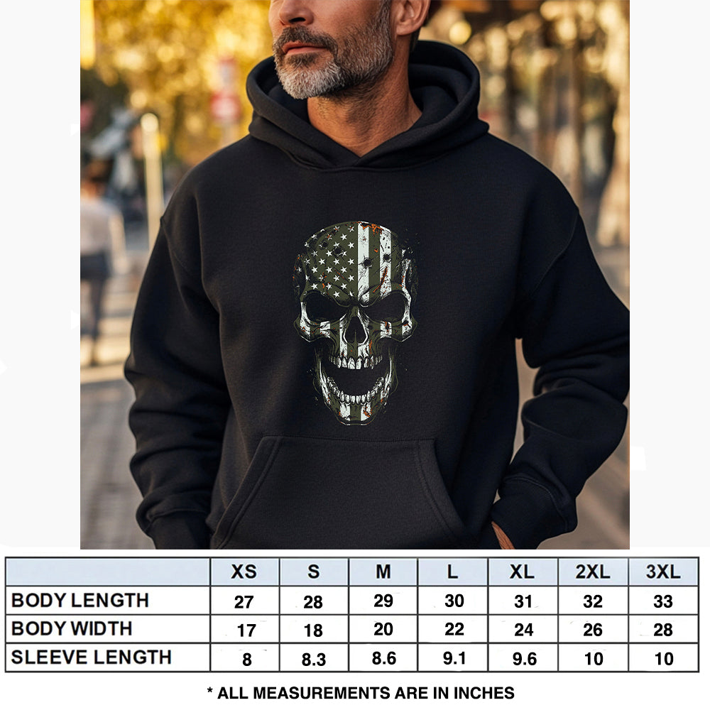 Hero Company Men's Green Skull Black Premium Hoodie - Helps Pair Veterans With A Service Dog or Shelter Dog