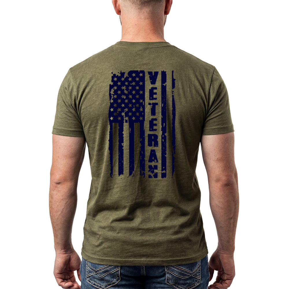 Veteran Pride Dark Print Military Green Tee