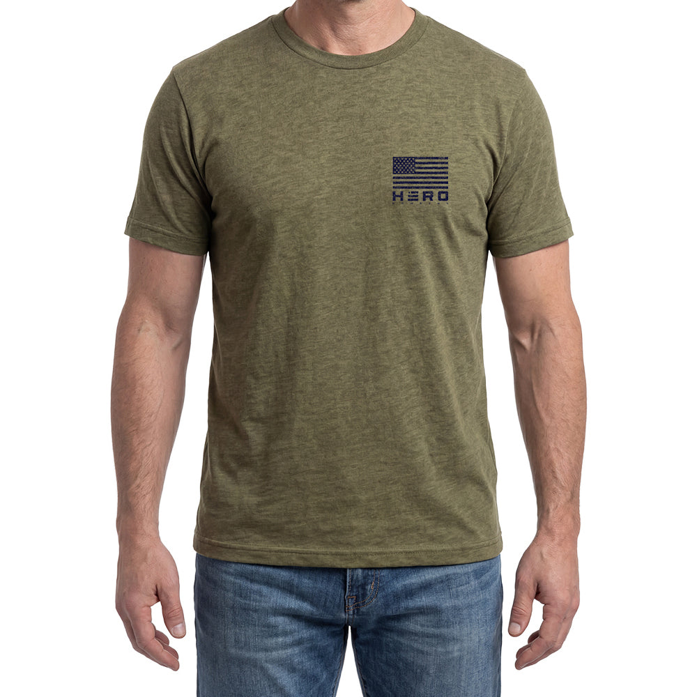 Veteran Pride Dark Print Military Green Tee