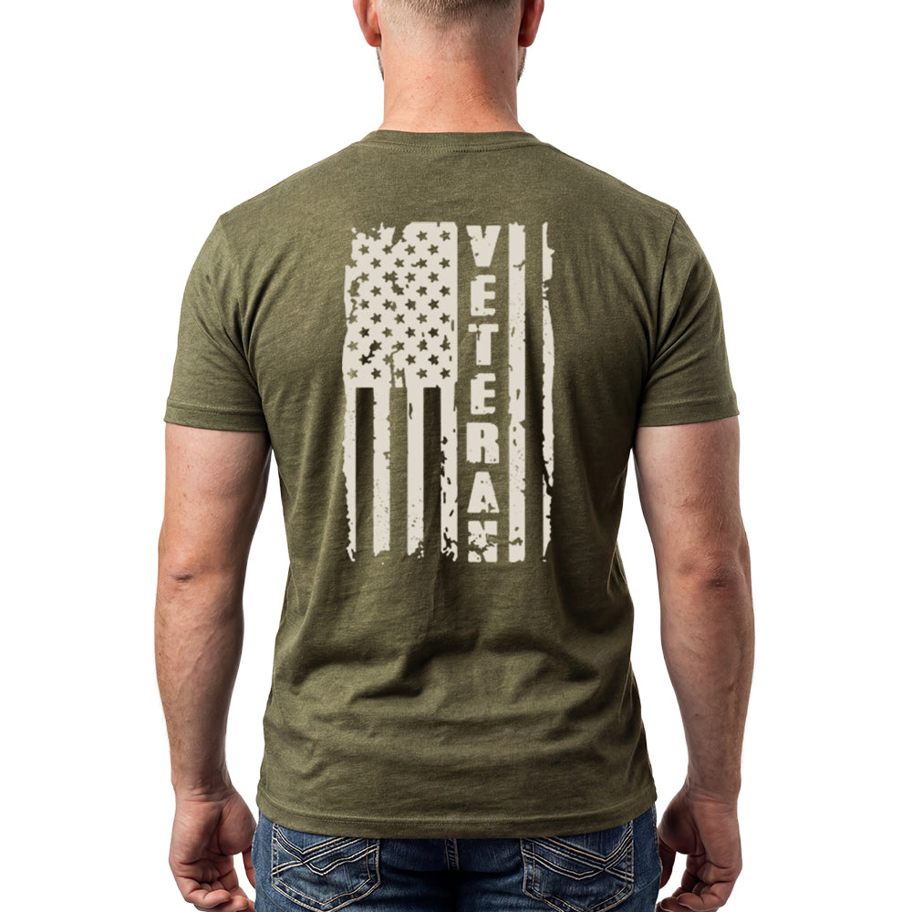 Veteran Pride Tan Print Military Green Tee