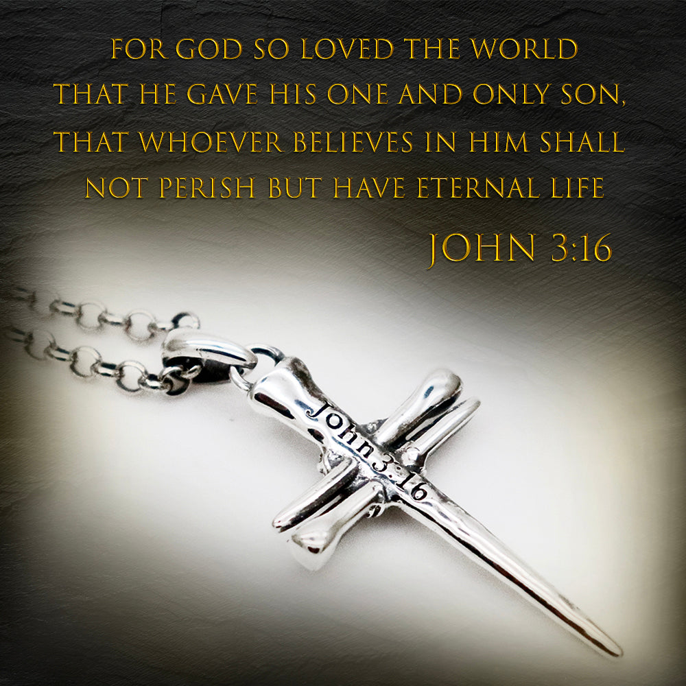 John 3:16 Cross Medallion Sterling Silver - Helps Pair Veterans With A Service Dog Or Shelter Dog