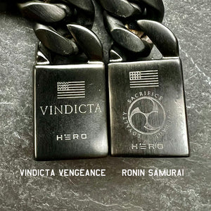 Father's Day Bracelet Set -Special 40% Discount  VINDICTA VENGEANCE  & Ronin Samurai Cuban Link Bracelets - Helps Pair Veterans With A Service Dog Or Shelter Dog