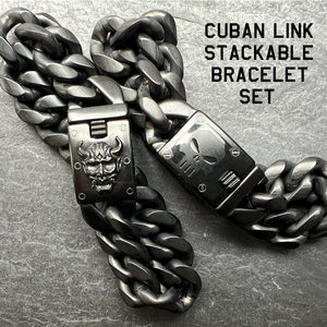 Father's Day Bracelet Set -Special 40% Discount  VINDICTA VENGEANCE  & Ronin Samurai Cuban Link Bracelets - Helps Pair Veterans With A Service Dog Or Shelter Dog